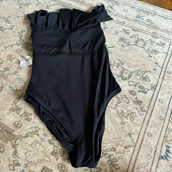NWOT Trina Turk Black Off The Shoulder One-piece Swimsuit | Size 10 - Picture 8 of 9
